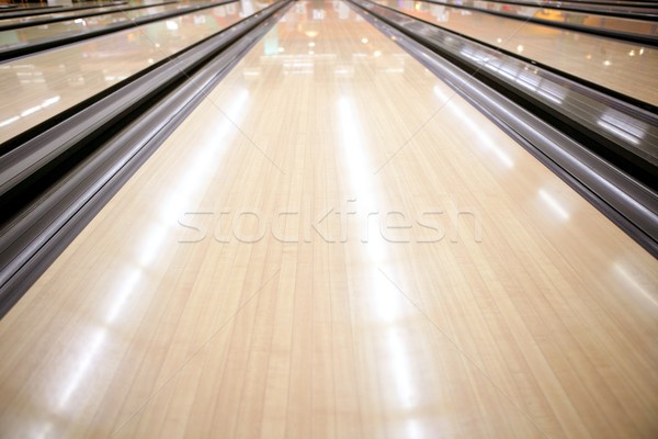 Bowling Straße Holzboden Perspektive Sahne Farbe Stock foto © lunamarina