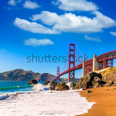 Stock fotó: San · Francisco · Golden · Gate · híd · tengerpart · Kalifornia · USA · égbolt