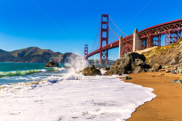 San Francisco Golden Gate Bridge Strand Kalifornien USA Himmel Stock foto © lunamarina