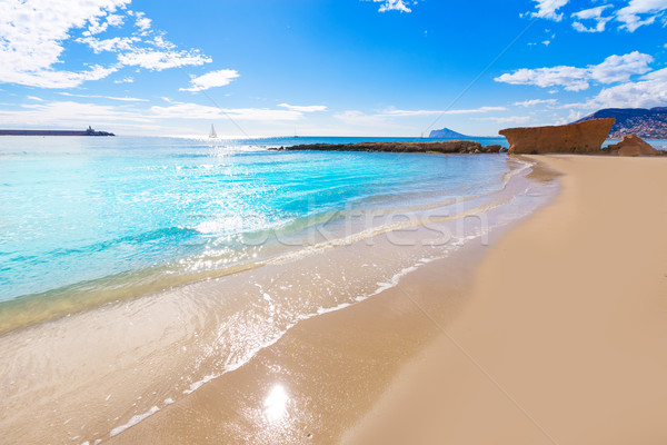 Calpe playa Cantal Roig beach near Penon Ifach Alicante Stock photo © lunamarina