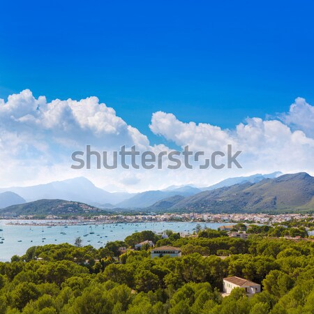 Majorca Port of Pollenca Pollensa aerial Stock photo © lunamarina