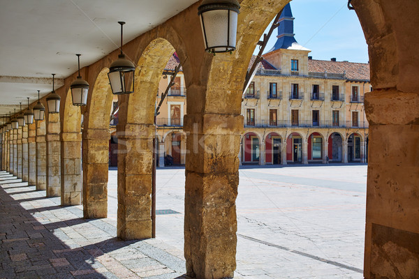 Leon Plaza Mayor in Way of Saint James Castilla Stock photo © lunamarina