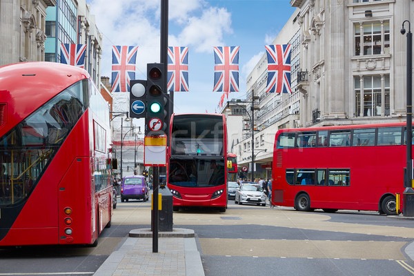 Londen bus oxford straat westminster gebouw Stockfoto © lunamarina