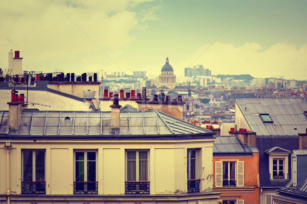 Paris orizont montmartre Franta constructii Imagine de stoc © lunamarina