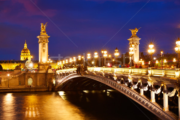 Pont Alexandre III in Paris France over Seine Stock photo © lunamarina