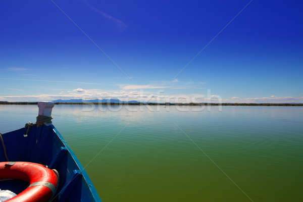 Blauw boot zeilen meer Valencia zonnige Stockfoto © lunamarina