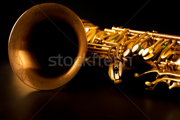 Tenor sax golden saxophone macro selective focus Stock photo © lunamarina