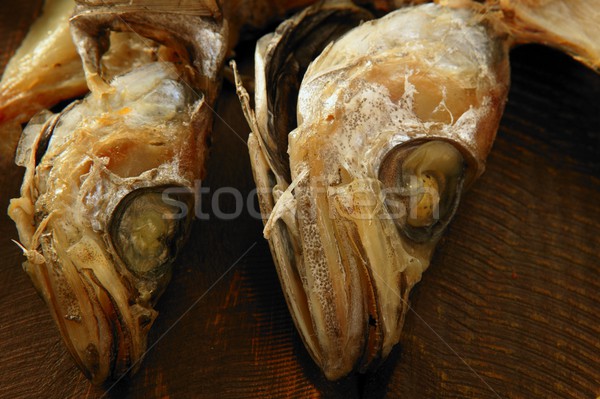 dried hake fish over wood Stock photo © lunamarina