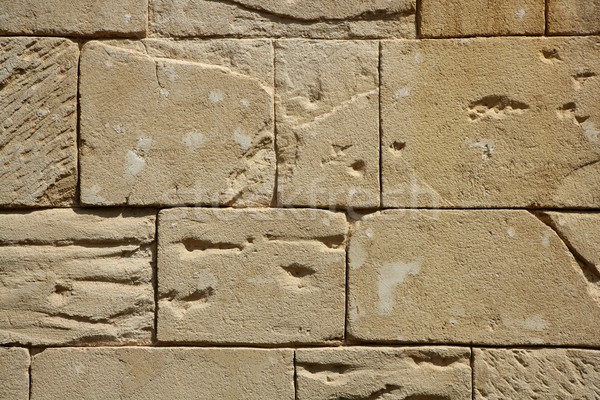 Big rectangle masonry stones on a wall Stock photo © lunamarina