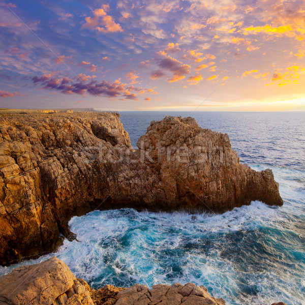 Menorca Punta Nati sunset in Balearic Islands Stock photo © lunamarina