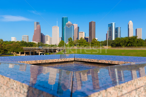 Foto stock: Houston · horizonte · reflexión · Texas · EUA · cielo