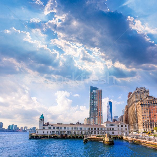 Pier A in Battery Park Manhattan skyline New York Stock photo © lunamarina