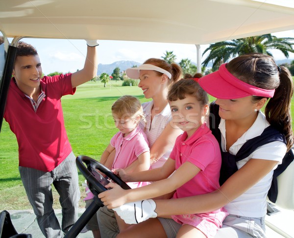 Stockfoto: Golfbaan · moeders · praten · vader · familie · gelukkig