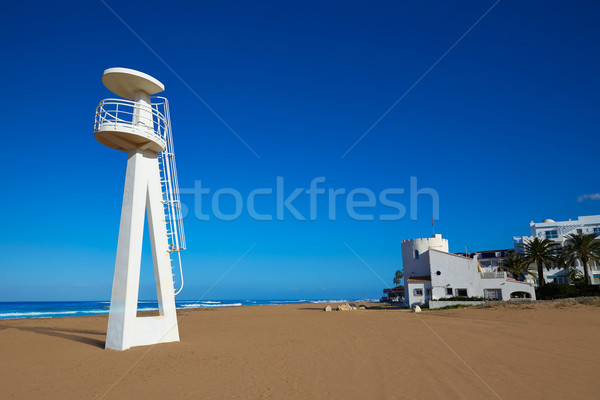Denia beach Las Marinas baywatch tower in El Moli Stock photo © lunamarina