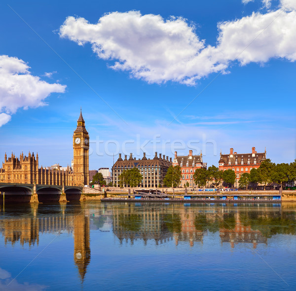 Big Ben klok toren theems rivier Londen Stockfoto © lunamarina