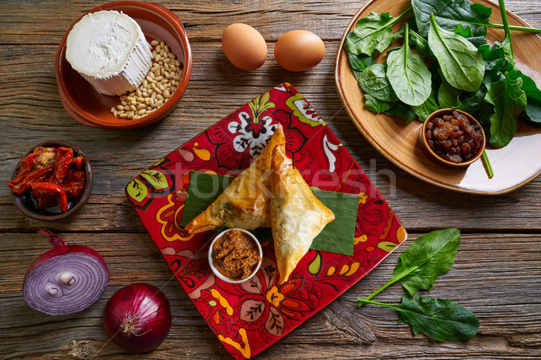 Moroccan Spinach and cheese Briouat Stock photo © lunamarina