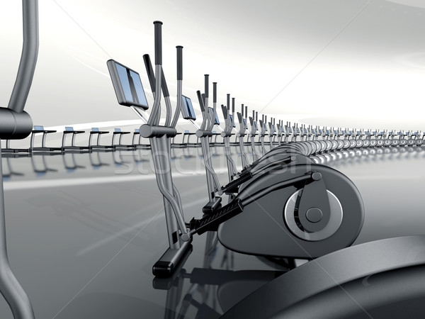 Futuristic modern gym with elliptical cross trainer Stock photo © lunamarina
