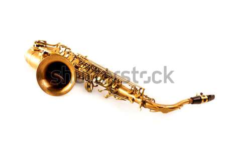 Tenor sax golden saxophone isolated on white Stock photo © lunamarina