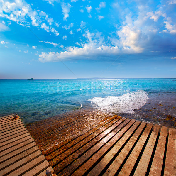 Formentera Mitjorn  beach with turquoise Mediterranean Stock photo © lunamarina