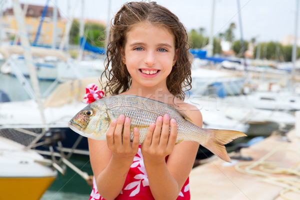 счастливым Kid рыбы Средиземное море марина Сток-фото © lunamarina
