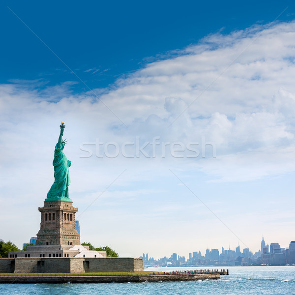 Statue of Liberty New York and Manhattan USA Stock photo © lunamarina