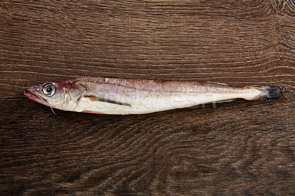 Hake fish on wood side view Stock photo © lunamarina