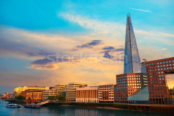 London The Shard building at sunset Stock photo © lunamarina