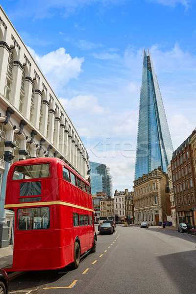 The Shard and old London red Bus Stock photo © lunamarina