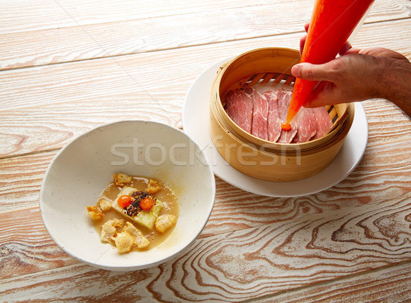 Porc jambon sauce chou ragoût alimentaire Photo stock © lunamarina