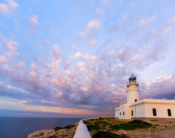 Menorca sunset at Faro de Caballeria Lighthouse Stock photo © lunamarina