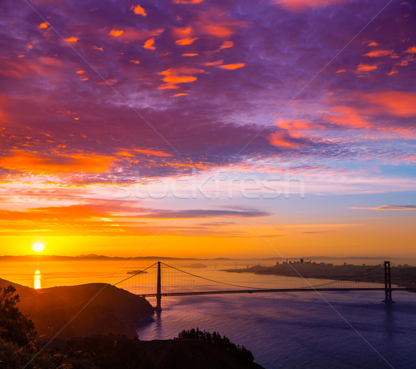 Golden Gate Bridge San Francisco sunrise California USA cielo Foto d'archivio © lunamarina