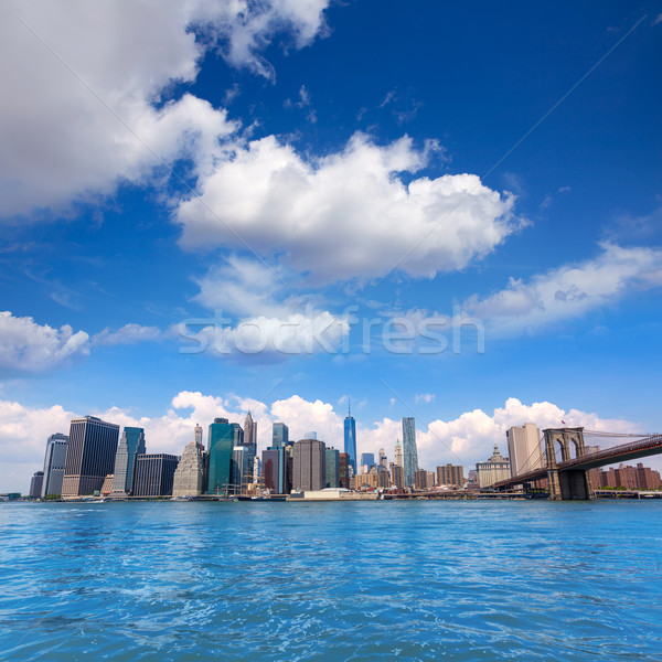 Brooklyn Bridge and Manhattan skyline New York Stock photo © lunamarina