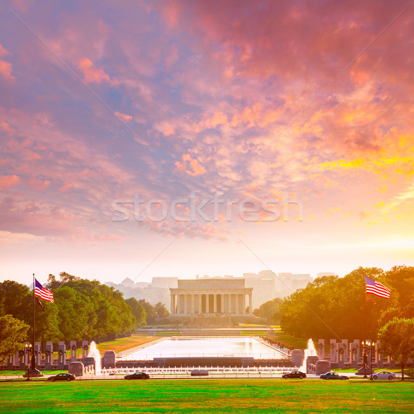 Naplemente Washington DC épület város utazás napfelkelte Stock fotó © lunamarina