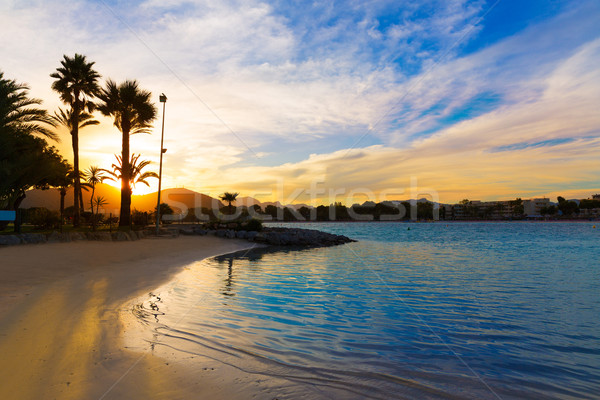 Alcudia Majorca at sunset on the beach Mallorca Stock photo © lunamarina