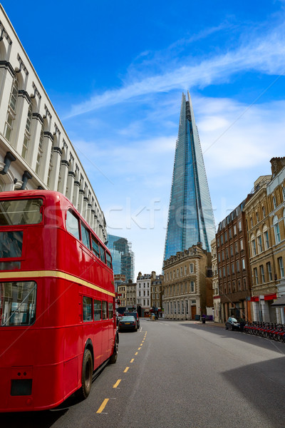 The Shard and old London red Bus Stock photo © lunamarina