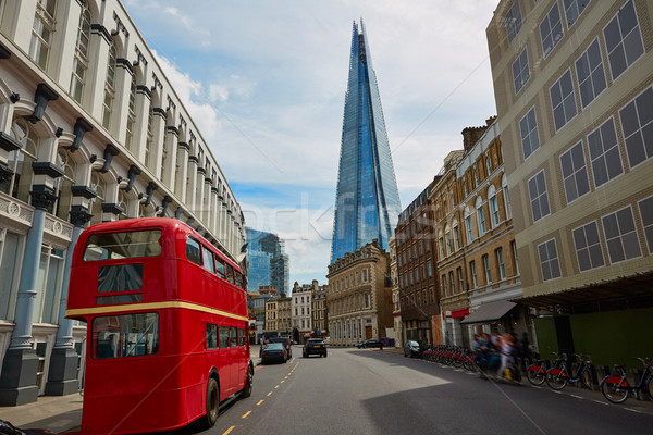 The Shard and old London red Bus Stock photo © lunamarina