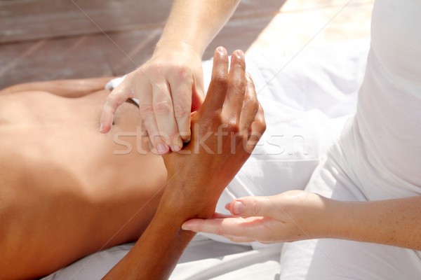 digital pressure hands reflexology massage tuina therapy Stock photo © lunamarina