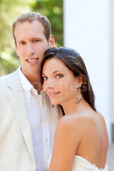 bride just married couple happy in outdoor Stock photo © lunamarina