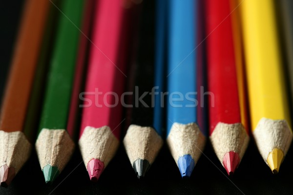 Foto stock: Colorido · establecer · pluma · vibrante · colores · negro