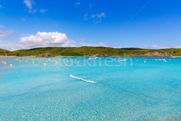 Menorca Es Grau clean port with llaut boats in Balearics Stock photo © lunamarina