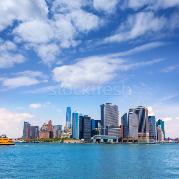 Manhattan New York skyline from NY bay in USA Stock photo © lunamarina
