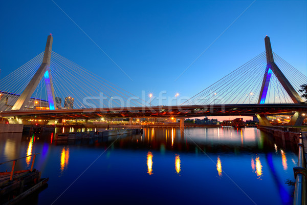 Boston Zakim bridge sunset in Massachusetts Stock photo © lunamarina