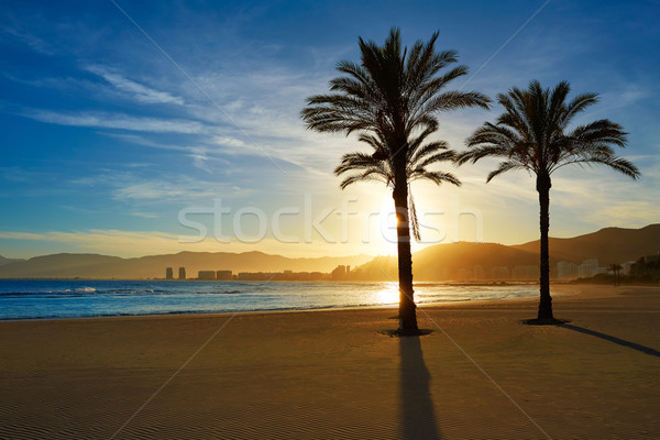 Praia pôr do sol Valência mediterrânico Espanha sol Foto stock © lunamarina