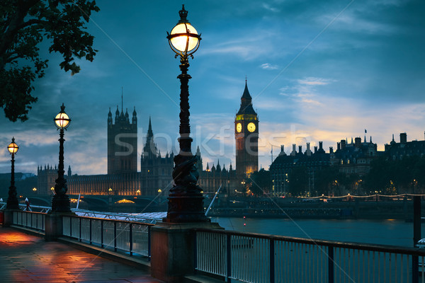 London sunset skyline Bigben and Thames Stock photo © lunamarina
