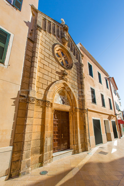 Ciutadella Menorca carrer Mao church downtown Stock photo © lunamarina