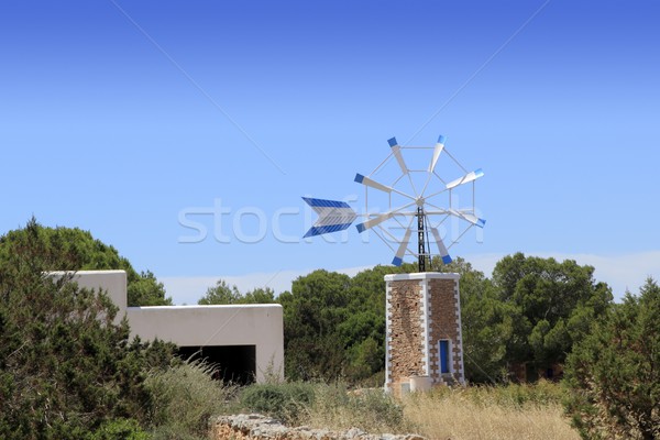 Salt windmill traditional Formentera Ibiza Balearic Stock photo © lunamarina