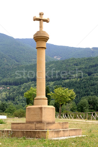 Way of saing James cross in column Villanua Huesca Stock photo © lunamarina