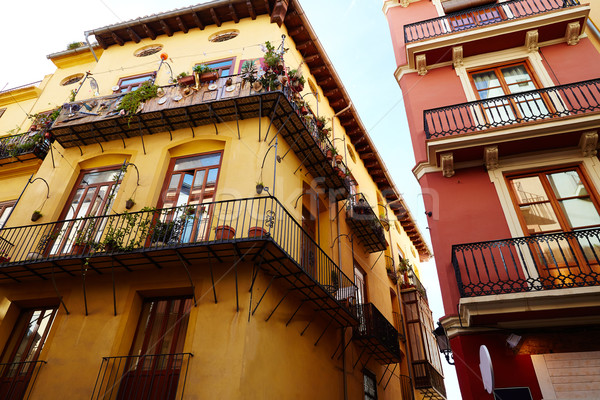 Valencia barrio del Carmen street facades Spain Stock photo © lunamarina