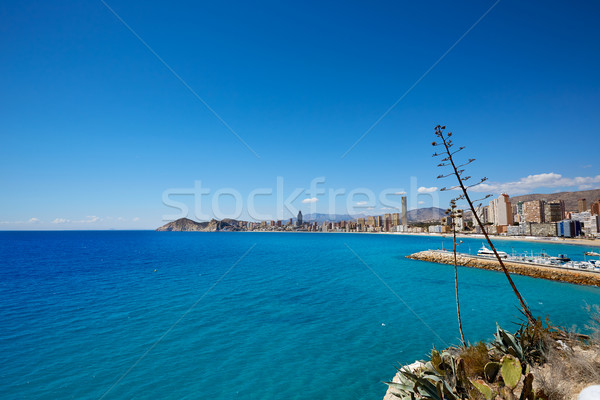Tengerpart Spanyolország mediterrán égbolt város tájkép Stock fotó © lunamarina