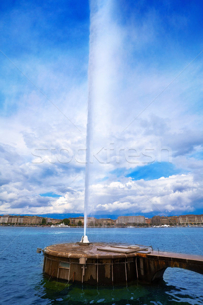 Foto stock: Lago · agua · Jet · Suiza · paisaje